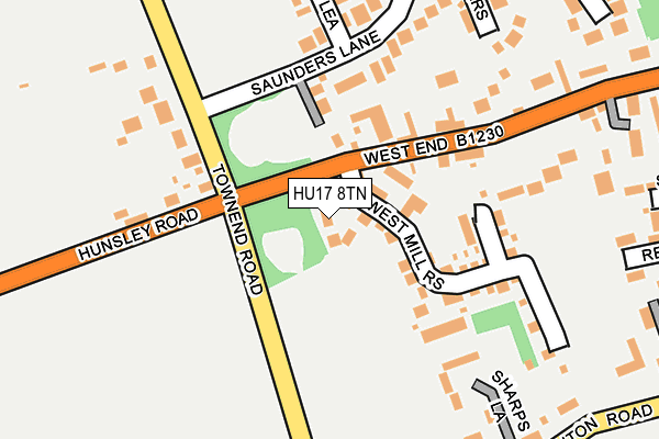 HU17 8TN map - OS OpenMap – Local (Ordnance Survey) HU17 8TN map - OS OpenMap – Local (Ordnance Survey)