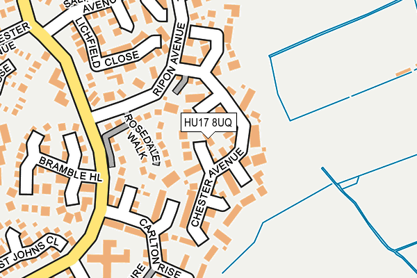 HU17 8UQ map - OS OpenMap – Local (Ordnance Survey) HU17 8UQ map - OS OpenMap – Local (Ordnance Survey)