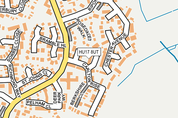 HU17 8UT map - OS OpenMap – Local (Ordnance Survey) HU17 8UT map - OS OpenMap – Local (Ordnance Survey)