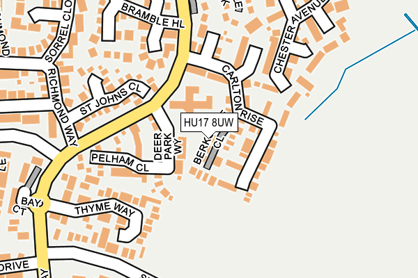 HU17 8UW map - OS OpenMap – Local (Ordnance Survey) HU17 8UW map - OS OpenMap – Local (Ordnance Survey)