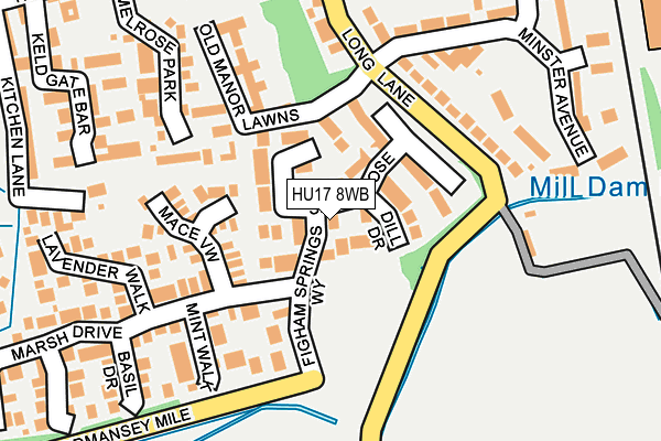 HU17 8WB map - OS OpenMap – Local (Ordnance Survey) HU17 8WB map - OS OpenMap – Local (Ordnance Survey)