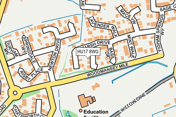 HU17 8WG map - OS OpenMap – Local (Ordnance Survey) HU17 8WG map - OS OpenMap – Local (Ordnance Survey)