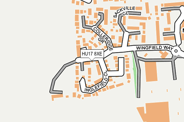 HU17 8XE map - OS OpenMap – Local (Ordnance Survey) HU17 8XE map - OS OpenMap – Local (Ordnance Survey)
