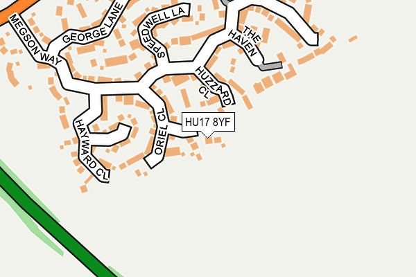 HU17 8YF map - OS OpenMap – Local (Ordnance Survey) HU17 8YF map - OS OpenMap – Local (Ordnance Survey)