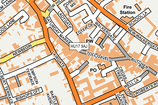 HU17 9AJ map - OS OpenMap – Local (Ordnance Survey) HU17 9AJ map - OS OpenMap – Local (Ordnance Survey)