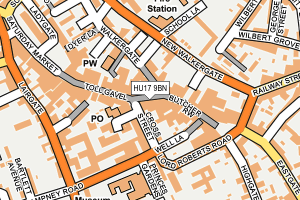 HU17 9BN map - OS OpenMap – Local (Ordnance Survey) HU17 9BN map - OS OpenMap – Local (Ordnance Survey)