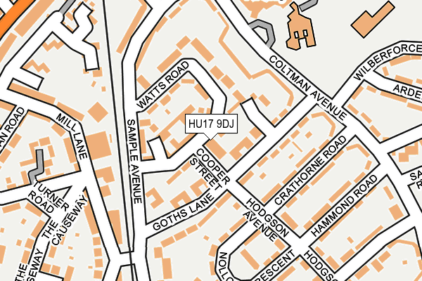 HU17 9DJ map - OS OpenMap – Local (Ordnance Survey) HU17 9DJ map - OS OpenMap – Local (Ordnance Survey)