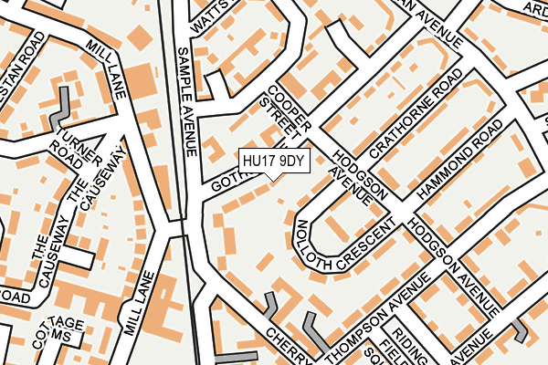 HU17 9DY map - OS OpenMap – Local (Ordnance Survey) HU17 9DY map - OS OpenMap – Local (Ordnance Survey)