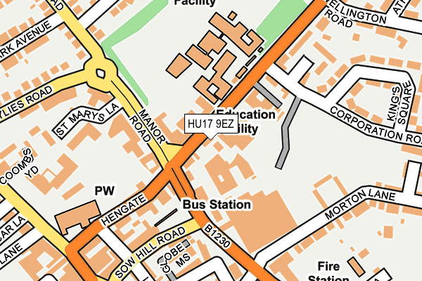 HU17 9EZ map - OS OpenMap – Local (Ordnance Survey) HU17 9EZ map - OS OpenMap – Local (Ordnance Survey)