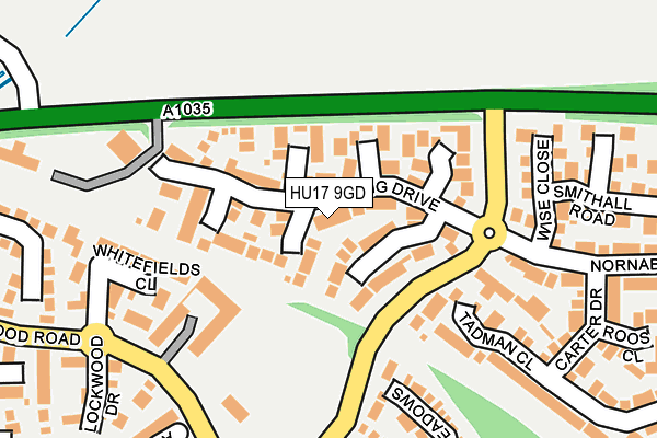 HU17 9GD map - OS OpenMap – Local (Ordnance Survey) HU17 9GD map - OS OpenMap – Local (Ordnance Survey)