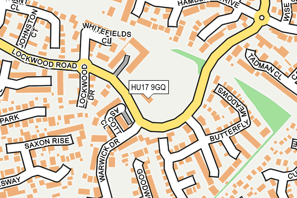 HU17 9GQ map - OS OpenMap – Local (Ordnance Survey) HU17 9GQ map - OS OpenMap – Local (Ordnance Survey)
