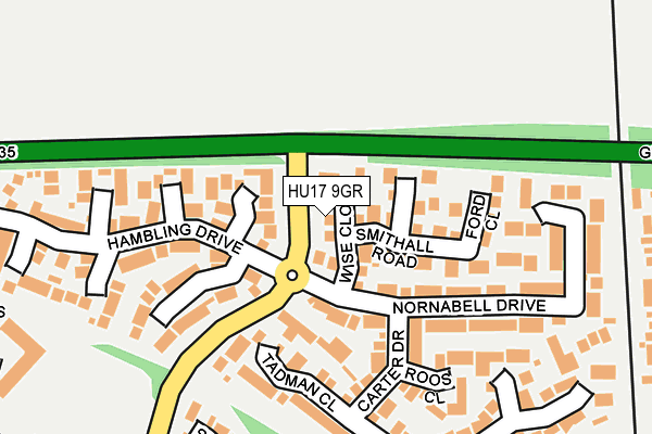 HU17 9GR map - OS OpenMap – Local (Ordnance Survey) HU17 9GR map - OS OpenMap – Local (Ordnance Survey)
