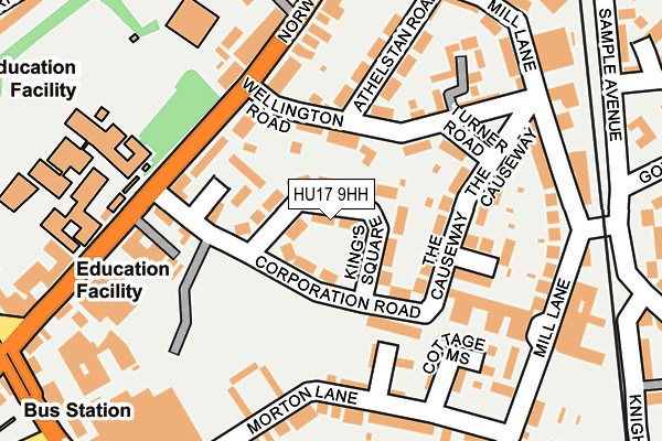 HU17 9HH map - OS OpenMap – Local (Ordnance Survey) HU17 9HH map - OS OpenMap – Local (Ordnance Survey)