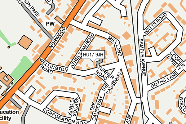 HU17 9JH map - OS OpenMap – Local (Ordnance Survey) HU17 9JH map - OS OpenMap – Local (Ordnance Survey)