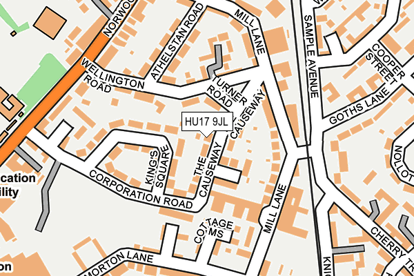 HU17 9JL map - OS OpenMap – Local (Ordnance Survey) HU17 9JL map - OS OpenMap – Local (Ordnance Survey)