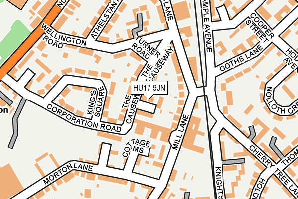 HU17 9JN map - OS OpenMap – Local (Ordnance Survey) HU17 9JN map - OS OpenMap – Local (Ordnance Survey)