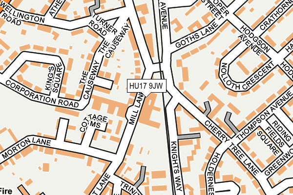 HU17 9JW map - OS OpenMap – Local (Ordnance Survey) HU17 9JW map - OS OpenMap – Local (Ordnance Survey)