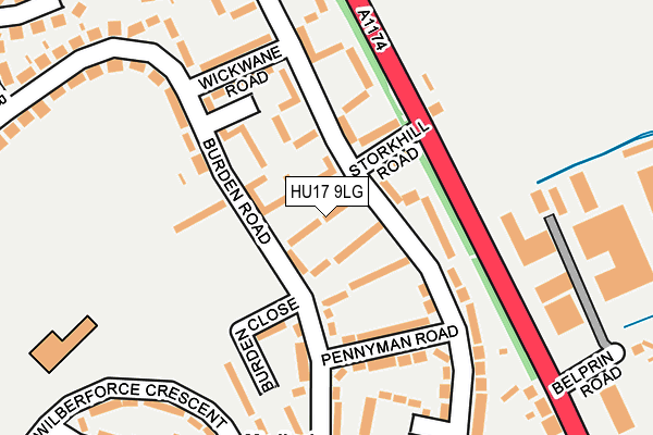HU17 9LG map - OS OpenMap – Local (Ordnance Survey) HU17 9LG map - OS OpenMap – Local (Ordnance Survey)