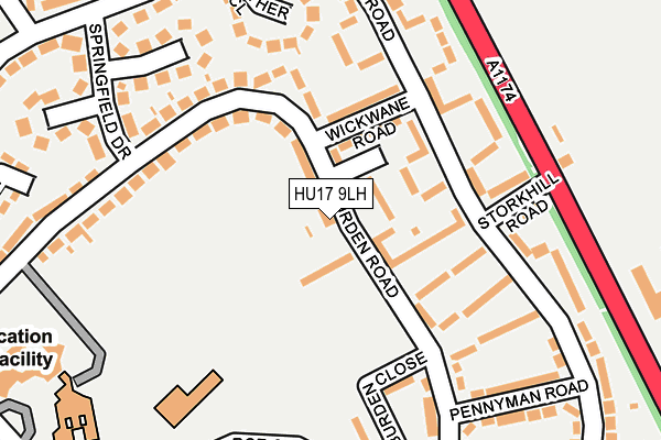 HU17 9LH map - OS OpenMap – Local (Ordnance Survey) HU17 9LH map - OS OpenMap – Local (Ordnance Survey)