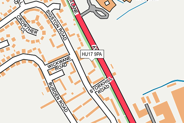 HU17 9PA map - OS OpenMap – Local (Ordnance Survey) HU17 9PA map - OS OpenMap – Local (Ordnance Survey)