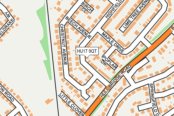HU17 9QT map - OS OpenMap – Local (Ordnance Survey) HU17 9QT map - OS OpenMap – Local (Ordnance Survey)