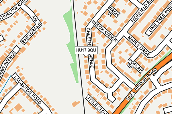 HU17 9QU map - OS OpenMap – Local (Ordnance Survey) HU17 9QU map - OS OpenMap – Local (Ordnance Survey)