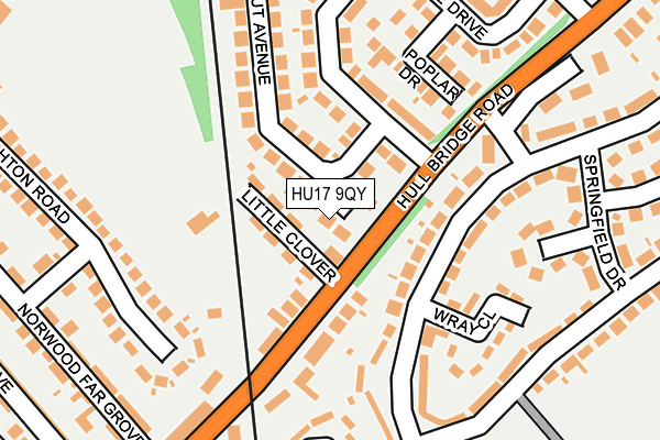 HU17 9QY map - OS OpenMap – Local (Ordnance Survey) HU17 9QY map - OS OpenMap – Local (Ordnance Survey)