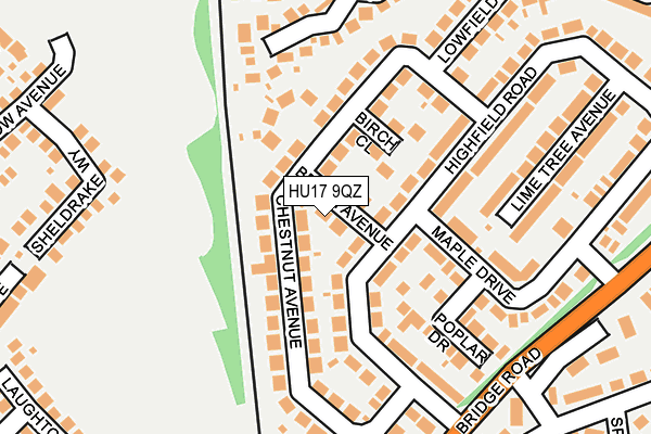 HU17 9QZ map - OS OpenMap – Local (Ordnance Survey) HU17 9QZ map - OS OpenMap – Local (Ordnance Survey)