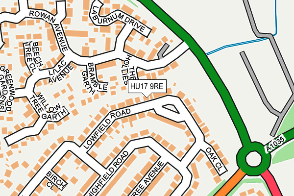 HU17 9RE map - OS OpenMap – Local (Ordnance Survey) HU17 9RE map - OS OpenMap – Local (Ordnance Survey)