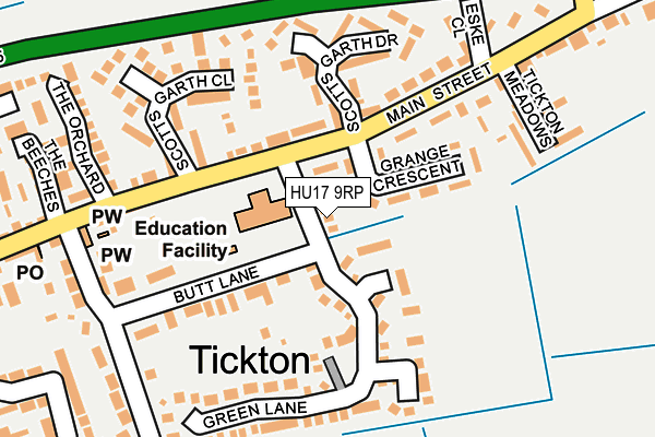 HU17 9RP map - OS OpenMap – Local (Ordnance Survey) HU17 9RP map - OS OpenMap – Local (Ordnance Survey)
