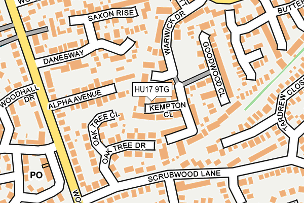 HU17 9TG map - OS OpenMap – Local (Ordnance Survey) HU17 9TG map - OS OpenMap – Local (Ordnance Survey)