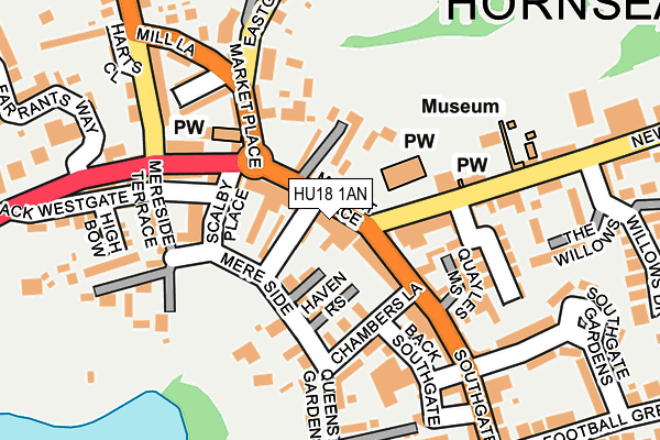 HU18 1AN map - OS OpenMap – Local (Ordnance Survey)