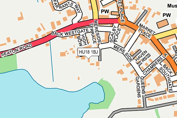 HU18 1BJ map - OS OpenMap – Local (Ordnance Survey)
