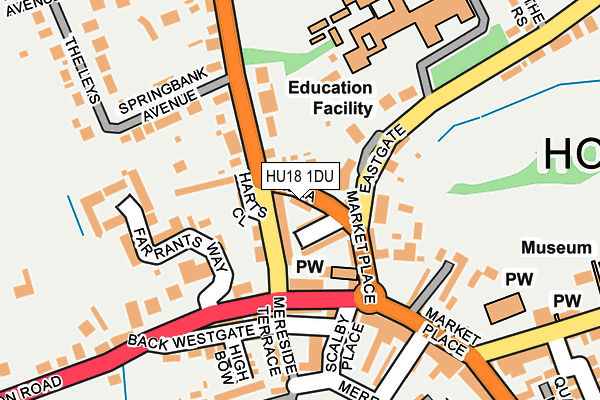 HU18 1DU map - OS OpenMap – Local (Ordnance Survey)