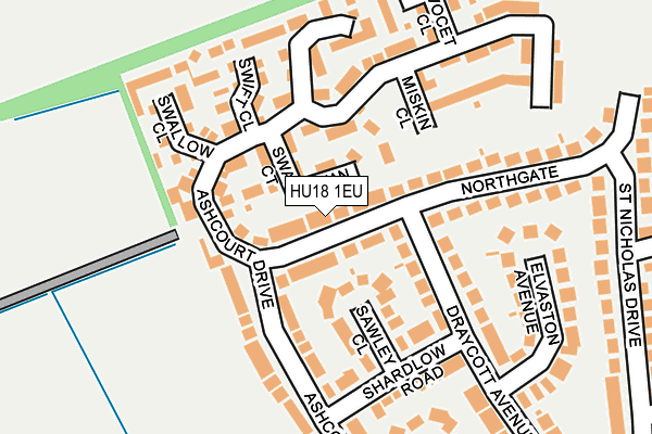 HU18 1EU map - OS OpenMap – Local (Ordnance Survey) HU18 1EU map - OS OpenMap – Local (Ordnance Survey)