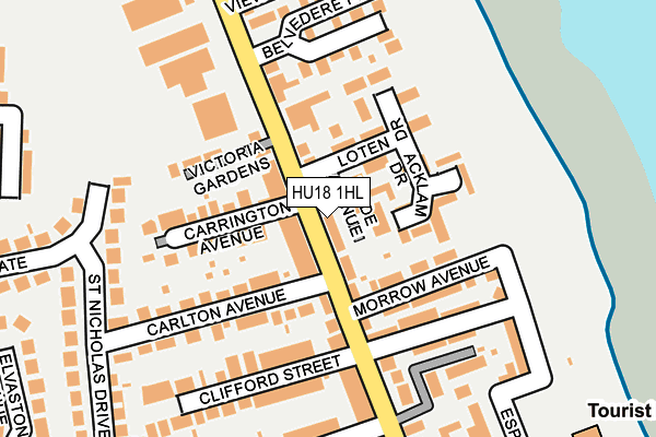 HU18 1HL map - OS OpenMap – Local (Ordnance Survey)