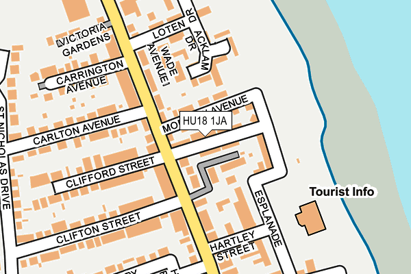 HU18 1JA map - OS OpenMap – Local (Ordnance Survey)