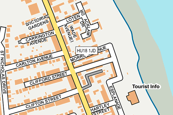 HU18 1JD map - OS OpenMap – Local (Ordnance Survey)