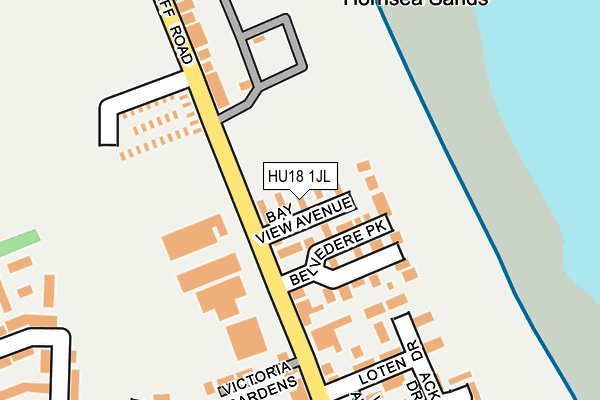 HU18 1JL map - OS OpenMap – Local (Ordnance Survey)