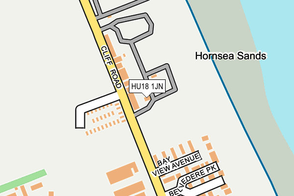 HU18 1JN map - OS OpenMap – Local (Ordnance Survey)