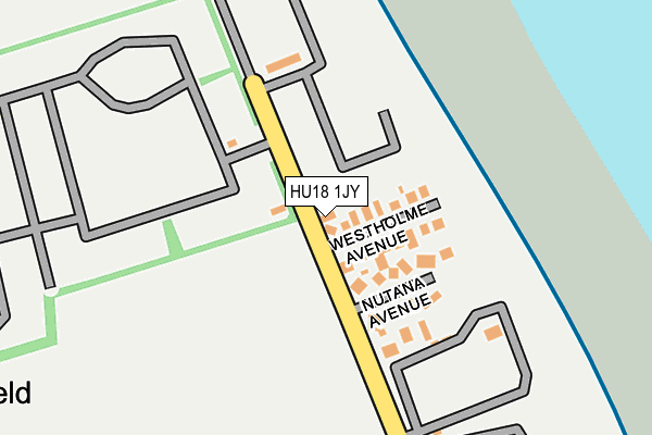 HU18 1JY map - OS OpenMap – Local (Ordnance Survey)