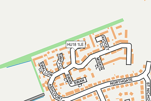 HU18 1LE map - OS OpenMap – Local (Ordnance Survey)