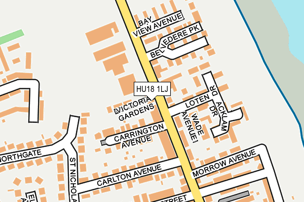 HU18 1LJ map - OS OpenMap – Local (Ordnance Survey)