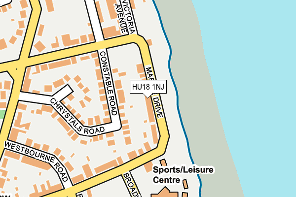 HU18 1NJ map - OS OpenMap – Local (Ordnance Survey)