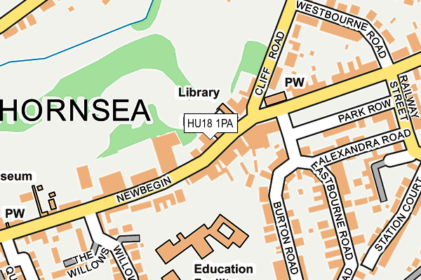 HU18 1PA map - OS OpenMap – Local (Ordnance Survey)