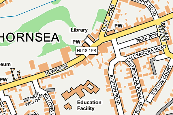 HU18 1PB map - OS OpenMap – Local (Ordnance Survey)