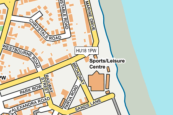 HU18 1PW map - OS OpenMap – Local (Ordnance Survey)