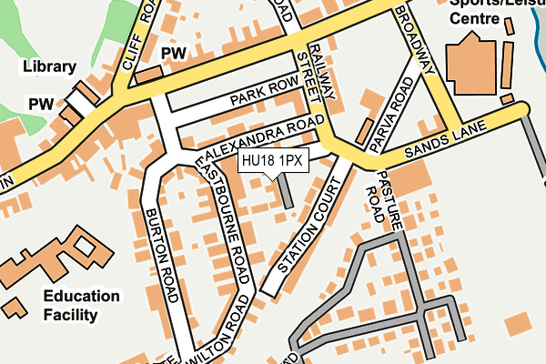 HU18 1PX map - OS OpenMap – Local (Ordnance Survey) HU18 1PX map - OS OpenMap – Local (Ordnance Survey)