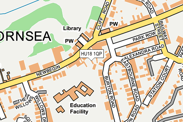 HU18 1QP map - OS OpenMap – Local (Ordnance Survey)