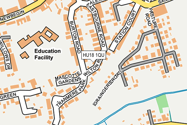 HU18 1QU map - OS OpenMap – Local (Ordnance Survey)